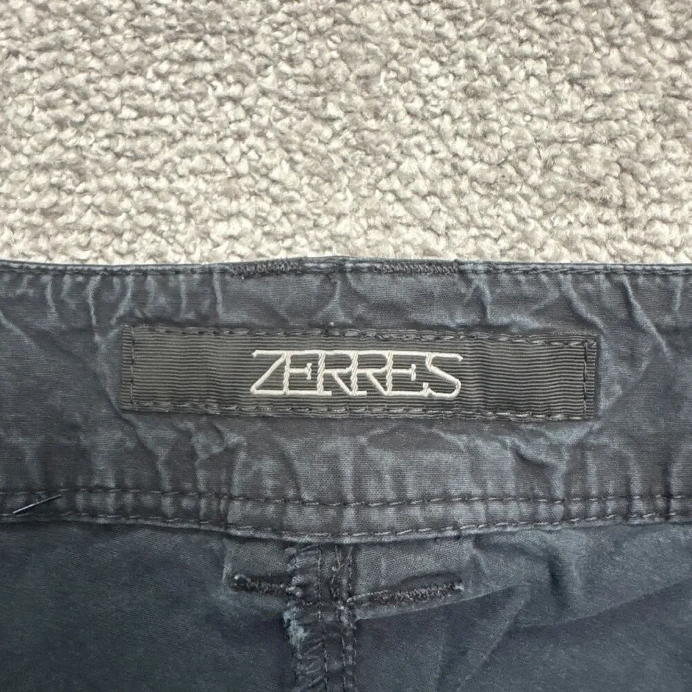 Zerres Outdoor Cargo Shorts Mens 48 Normal Faded Black Cotton Casual Camping
